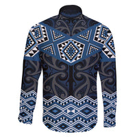 New Zealand Aotearoa Family Matching Summer Maxi Dress and Hawaiian Shirt Blue Taniko Art Maori Pattern LT05 - Polynesian Pride