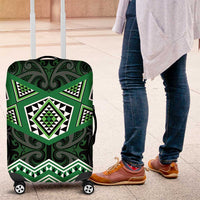 New Zealand Aotearoa Luggage Cover Green Taniko Art Maori Pattern LT05 Green - Polynesian Pride