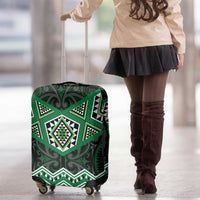 New Zealand Aotearoa Luggage Cover Green Taniko Art Maori Pattern LT05 - Polynesian Pride