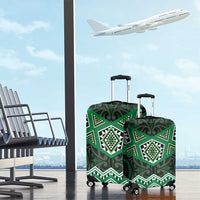 New Zealand Aotearoa Luggage Cover Green Taniko Art Maori Pattern LT05 - Polynesian Pride