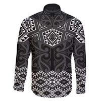 New Zealand Aotearoa Family Matching Summer Maxi Dress and Hawaiian Shirt Black Taniko Art Maori Pattern LT05 - Polynesian Pride