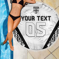 Custom Fiji 2026 Rugby Beach Blanket Fijian Tapa Pattern