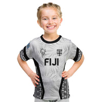 Custom Fiji 2026 Rugby Kid T Shirt Fijian Tapa Pattern