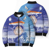 Personalised Marshall Islands Remembrance Day Bomber Puffer Jacket We Will Always Remember