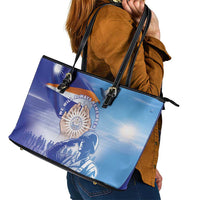 Marshall Islands Remembrance Day Leather Tote Bag We Will Always Remember