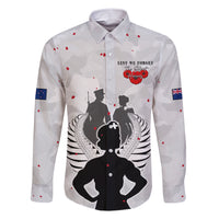 New Zealand ANZAC Day Family Matching Short Sleeve Bodycon Dress and Hawaiian Shirt For The Nurse Lest We Forget LT05 Dad's Shirt - Long Sleeve White - Polynesian Pride