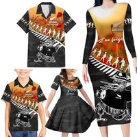 New Zealand ANZAC Rugby Family Matching Long Sleeve Bodycon Dress and Hawaiian Shirt Soldier Fern With Kiwi Bird LT05 - Polynesian Pride