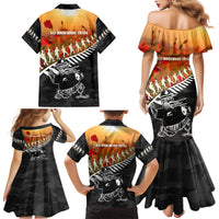 New Zealand ANZAC Rugby Family Matching Mermaid Dress and Hawaiian Shirt Soldier Fern With Kiwi Bird LT05 - Polynesian Pride