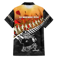 New Zealand ANZAC Rugby Family Matching Off The Shoulder Long Sleeve Dress and Hawaiian Shirt Soldier Fern With Kiwi Bird LT05 - Polynesian Pride