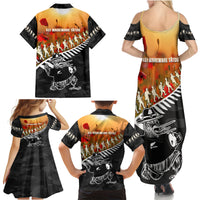 New Zealand ANZAC Rugby Family Matching Summer Maxi Dress and Hawaiian Shirt Soldier Fern With Kiwi Bird LT05 - Polynesian Pride