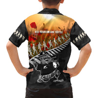 New Zealand ANZAC Rugby Kid Hawaiian Shirt Soldier Fern With Kiwi Bird LT05 - Polynesian Pride