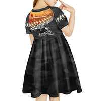 New Zealand ANZAC Rugby Kid Short Sleeve Dress Soldier Fern With Kiwi Bird LT05 - Polynesian Pride