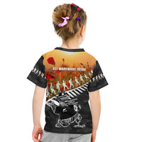 New Zealand ANZAC Rugby Kid T Shirt Soldier Fern With Kiwi Bird LT05 - Polynesian Pride