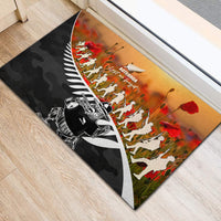 New Zealand ANZAC Rugby Rubber Doormat Soldier Fern With Kiwi Bird