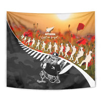 New Zealand ANZAC Rugby Tapestry Soldier Fern With Kiwi Bird