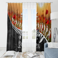 New Zealand ANZAC Rugby Window Curtain Soldier Fern With Kiwi Bird