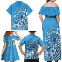 Personalised Penrhyn Gospel Day Family Matching Off Shoulder Maxi Dress and Hawaiian Shirt Cook Islands Tribal Pattern LT05 - Polynesian Pride