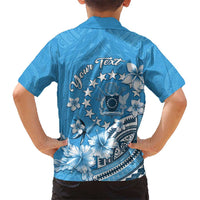 Personalised Penrhyn Gospel Day Kid Hawaiian Shirt Cook Islands Tribal Pattern