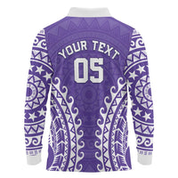 Custom Cook Islands Rarotonga Long Sleeve Polo Shirt Polynesian Tribal Tattoo