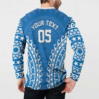 Custom Cook Islands Pukapuka Button Sweatshirt Polynesian Tribal Tattoo
