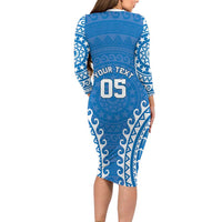 Custom Cook Islands Pukapuka Family Matching Long Sleeve Bodycon Dress and Hawaiian Shirt Polynesian Tribal Tattoo LT05 - Polynesian Pride
