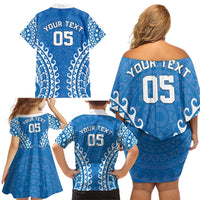 Custom Cook Islands Pukapuka Family Matching Off Shoulder Short Dress and Hawaiian Shirt Polynesian Tribal Tattoo LT05 - Polynesian Pride