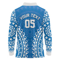 Custom Cook Islands Pukapuka Long Sleeve Polo Shirt Polynesian Tribal Tattoo