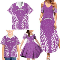 Custom Cook Islands Mangaia Family Matching Summer Maxi Dress and Hawaiian Shirt Polynesian Tribal Tattoo LT05 - Polynesian Pride