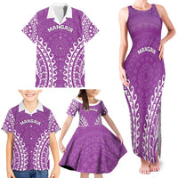 Custom Cook Islands Mangaia Family Matching Tank Maxi Dress and Hawaiian Shirt Polynesian Tribal Tattoo LT05 - Polynesian Pride