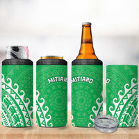 Cook Islands Mitiaro 4 in 1 Can Cooler Tumbler Polynesian Tribal Tattoo