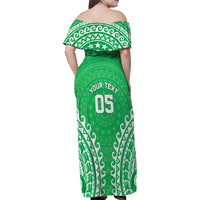 Custom Cook Islands Mitiaro Family Matching Off Shoulder Maxi Dress and Hawaiian Shirt Polynesian Tribal Tattoo LT05 - Polynesian Pride