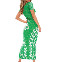 Custom Cook Islands Mitiaro Family Matching Short Sleeve Bodycon Dress and Hawaiian Shirt Polynesian Tribal Tattoo LT05 - Polynesian Pride
