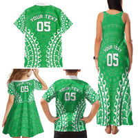 Custom Cook Islands Mitiaro Family Matching Tank Maxi Dress and Hawaiian Shirt Polynesian Tribal Tattoo LT05 - Polynesian Pride