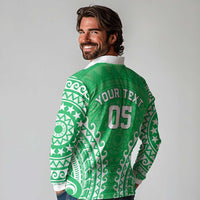 Custom Cook Islands Mitiaro Long Sleeve Polo Shirt Polynesian Tribal Tattoo