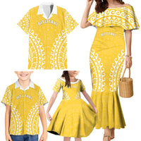 Custom Cook Islands Aitutaki Family Matching Mermaid Dress and Hawaiian Shirt Polynesian Tribal Tattoo LT05 - Polynesian Pride