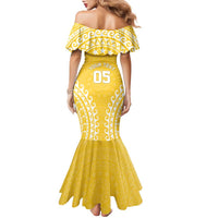 Custom Cook Islands Aitutaki Family Matching Mermaid Dress and Hawaiian Shirt Polynesian Tribal Tattoo LT05 - Polynesian Pride