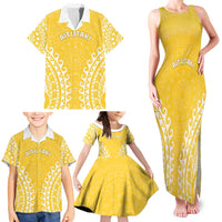 Custom Cook Islands Aitutaki Family Matching Tank Maxi Dress and Hawaiian Shirt Polynesian Tribal Tattoo LT05 - Polynesian Pride