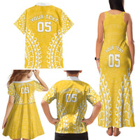 Custom Cook Islands Aitutaki Family Matching Tank Maxi Dress and Hawaiian Shirt Polynesian Tribal Tattoo LT05 - Polynesian Pride
