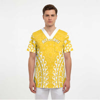 Custom Cook Islands Aitutaki Scrub Top Polynesian Tribal Tattoo - Polynesian Pride