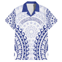 Custom Cook Islands Palmerston Family Matching Long Sleeve Bodycon Dress and Hawaiian Shirt Polynesian Tribal Tattoo LT05 Dad's Shirt - Short Sleeve Navy - Polynesian Pride