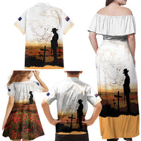 Australia And New Zealand ANZAC Day Family Matching Off Shoulder Maxi Dress and Hawaiian Shirt Battle Of Beersheba LT05 - Polynesian Pride