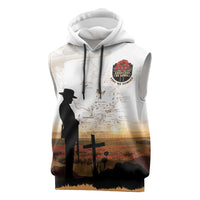 Australia And New Zealand ANZAC Day Sleeveless Hoodie Battle Of Beersheba LT05 Beige - Polynesian Pride