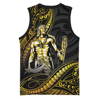 Filipinos Lapu Lapu Hero Basketball Jersey Gold Polynesian Tribal Tattoo