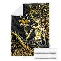 Filipinos Lapu Lapu Hero Blanket Gold Polynesian Tribal Tattoo