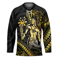 Filipinos Lapu Lapu Hero Hockey Jersey Gold Polynesian Tribal Tattoo