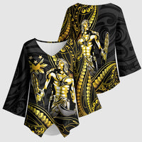 Filipinos Lapu Lapu Hero Kimono Sleeve Blouse Gold Polynesian Tribal Tattoo
