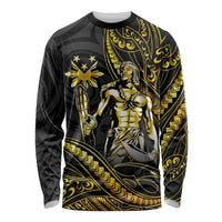 Filipinos Lapu Lapu Hero Long Sleeve Shirt Gold Polynesian Tribal Tattoo