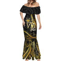 Filipinos Lapu Lapu Hero Mermaid Dress Gold Polynesian Tribal Tattoo
