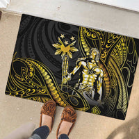 Filipinos Lapu Lapu Hero Rubber Doormat Gold Polynesian Tribal Tattoo