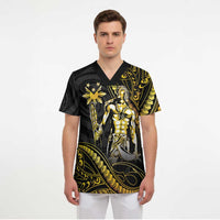 Filipinos Lapu Lapu Hero Scrub Top Gold Polynesian Tribal Tattoo